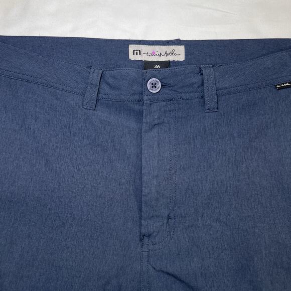 Travis Mathew Golf Shorts Size 36 Navy Blue Stretch Performance Lightweight Dad - Picture 2 of 12